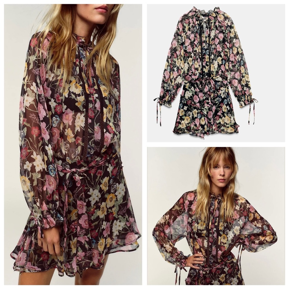 Zara Floral Print Mini Dress
